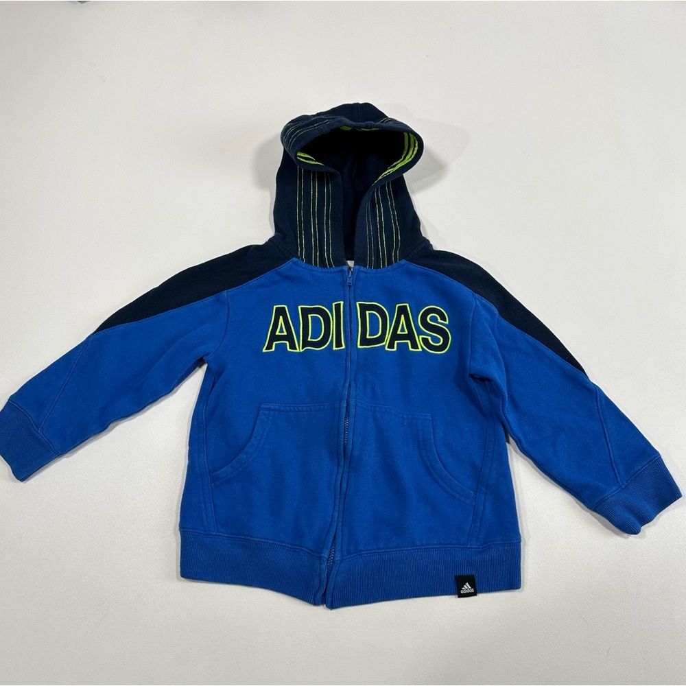 Adidas Embroidered Logo Full Zip Hooded Jacket Boys Size 5
